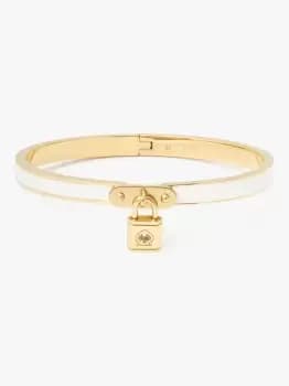 Lock And Spade Charm Bangle - White. - One Size