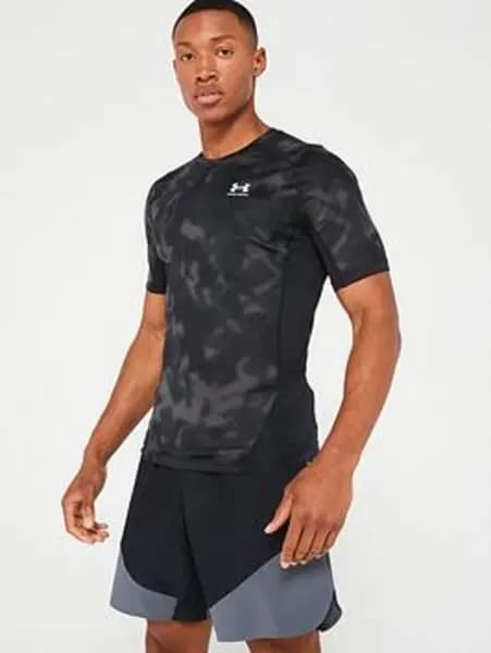 Under Armour Mens Training HeatGear® Armour Printed T-Shirt - Black/White Size M Men