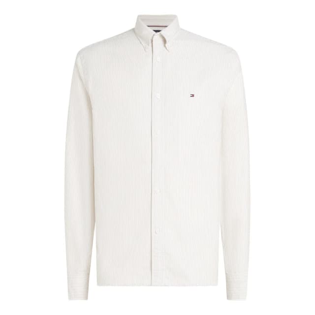 Tommy Hilfiger CORE 1985 FLEX OXFORD STRIPE SHIRT Sandalwood 0AA male S