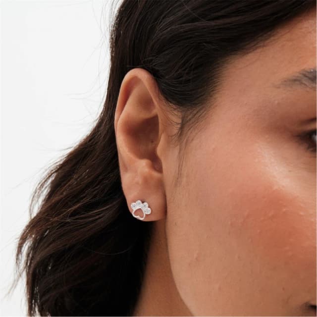 Simply Silver Sterling Silver 925 Polished and Cubic Zirconia Op Hoop Earrings One Size Silver 42997911000