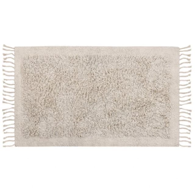 Beliani Rug Bitlis Light Beige 80 X 150 Cm Cotton