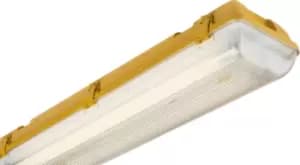5ft Twin HF Non-Corrosive Fluorescent Fitting with Emergency 110V IP65 2x58W