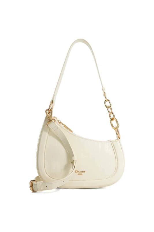 Dune London Womens 'Direction' Leather Shoulder Bag in Ecru Ecru Female One Size