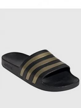 Adidas Adilette Aqua Slides - Black/Gold