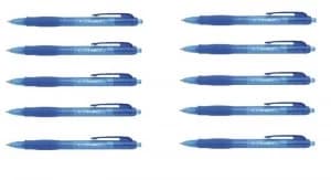 Q-Connect Retractable Ballpoint Blue Pen (Pack of 10)