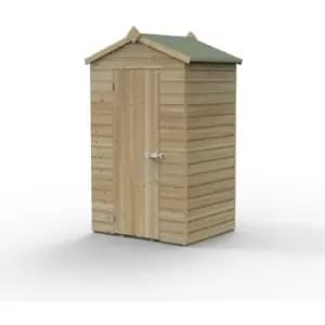 4' x 3' Forest Beckwood 25yr Guarantee Shiplap Windowless Apex Wooden Shed - Natural Timber