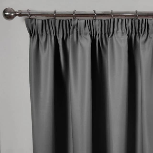 OHS OHS Pair of Ready Made Thermal Pencil Pleat Blackout Curtains in Charcoal Size: 167cm width x 183cm drop Charcoal 167cm width x 183cm drop Unise