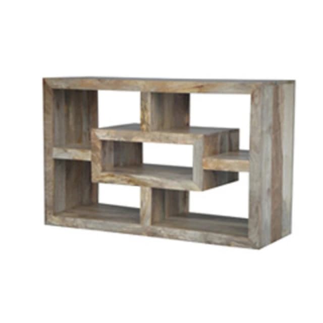 Jaipur Furniture Ltd Yoga Straight TV Unit - Mango Wood - L40 x W110 x H70cm - Light Finish in Brown Brown Unisex