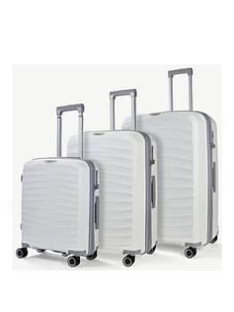 Rock Luggage Sunwave NT02801 8 Wheel Charcoal Suitcase 3Pcs Set