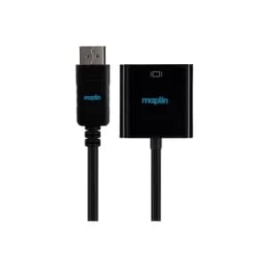 Maplin Displayport to VGA Female Connector Port Cable 0.23m Black