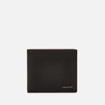 Coach Mens Pebble Leather Coin Wallet - Black
