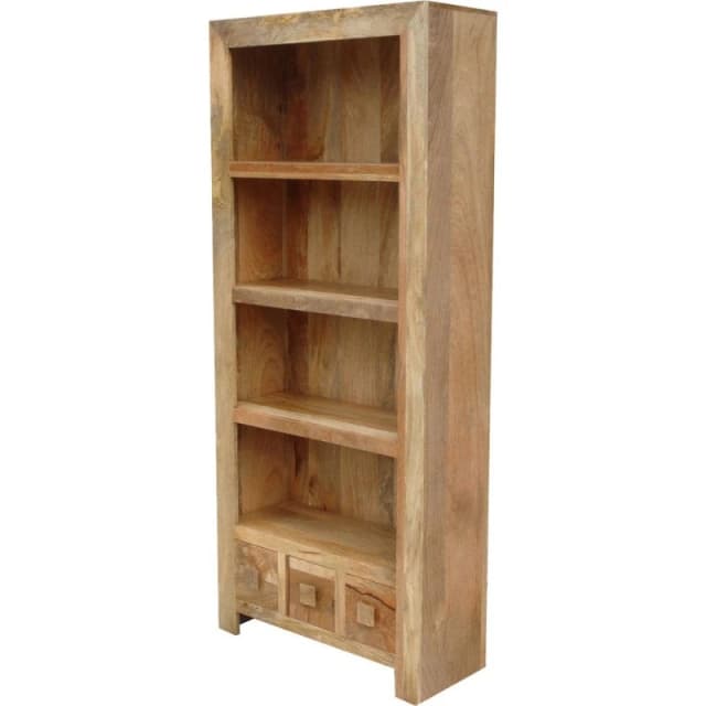 Jaipur Furniture Ltd Large Bookcase - Mango Wood - L30 x W75 x H175cm - Light Finish in Brown Brown Unisex