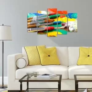 5YBMDF-04 Multicolor Decorative MDF Painting (5 Pieces)