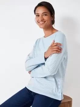 Crew Clothing Cassandra Side Button Breton - Blue Size 12, Women