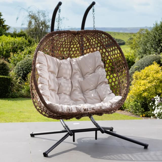 Artemis Home Beauchamp Swinging Double Garden Seat in Cream Cream Unisex