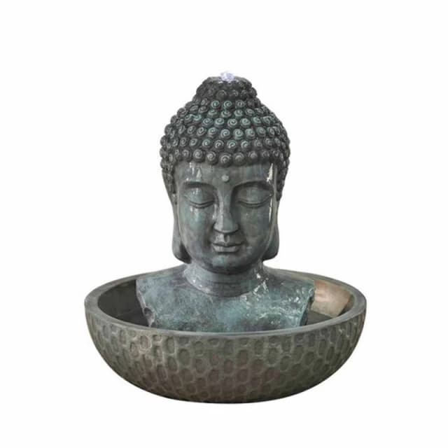 Altico Garden Products Ltd Zen Buddha Outdoor Water Feature - L70 x W70 x H76cm in Grey Grey Unisex