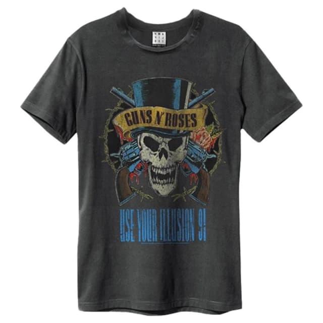 Amplified Amplified Men Use Your Illusion Tour 1991 North America Guns N Roses T-Shirt in Charcoal Size: Small Charcoal S Male 5063470408016
