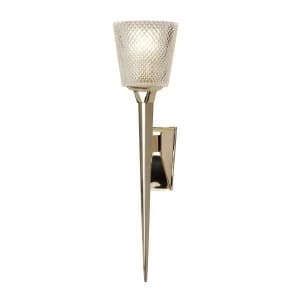 1 Light Wall Light Polished Gold Glass Shade, G9