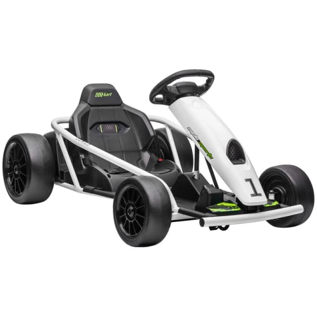 HOMCOM 24V Electric Go Kart For Kids With Music, Horn Honking, Slow Start, White 370-303V70WT