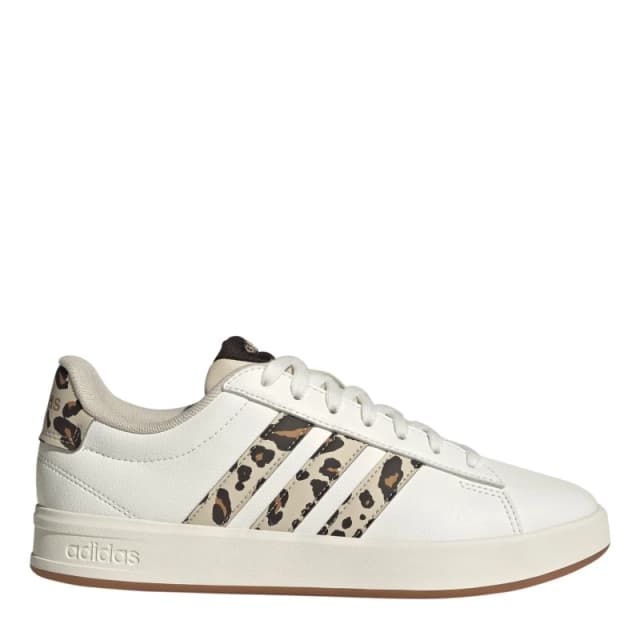 adidas Womens Grand Court Sneakers White/Leopard female 8 (42)