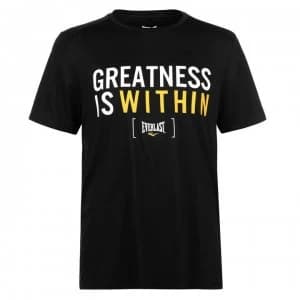 Everlast Poly T Shirt Mens - Black Slogan