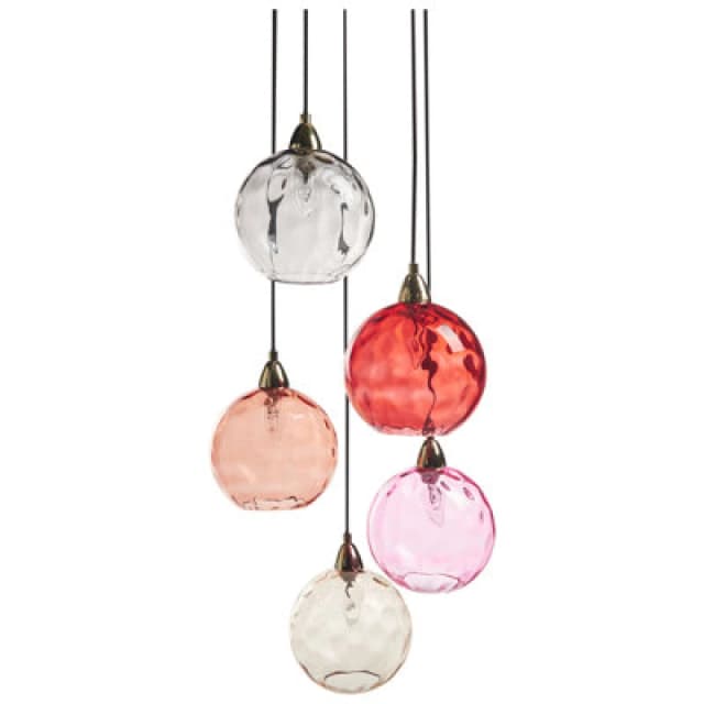 Beliani Pendant Lamp Pabellon Glass Red