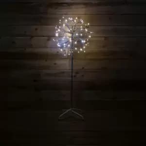 1.2m Silver Firework Outdoor Christmas Tree with 72 Static 24 Flashing White LED