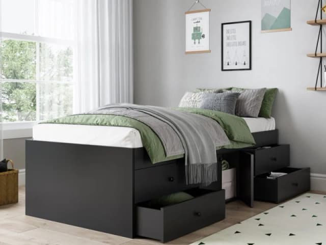 Kidsaw Captains 3ft Single Black Cabin Bed