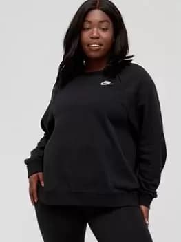 Nike Curve NSW Essential Sweat Top - Black, Size 18-20=1X, Women