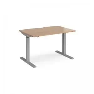 Elev8 Mono straight sit-stand desk 1200mm x 800mm - silver frame and