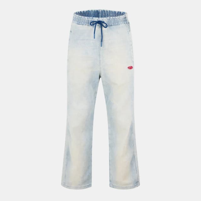 Diesel Unisex Adults Wide Leg Jeans Blue Denim unisex XS