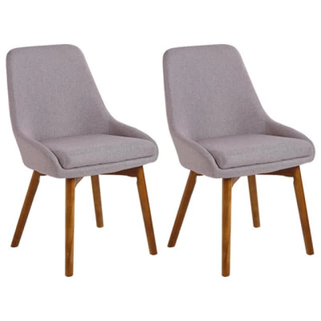 Beliani Set Of 2 Dining Chairs Melfort Taupe