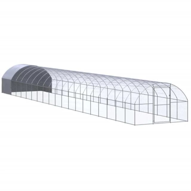 VIDAXL Outdoor Chicken Coop 3x20x2 m Galvanised Steel Vidaxl 8720286845028
