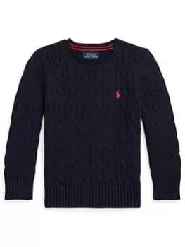 Ralph Lauren Boys Cable Jumper - Navy, Size Age: 7 Years=S