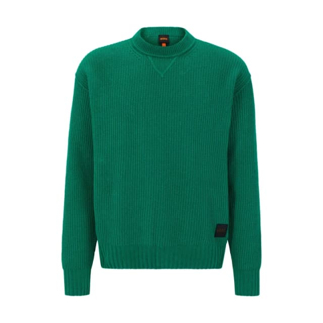 Boss Mens Kinillo Knit Crew Neck Jumper Medium Green male XL