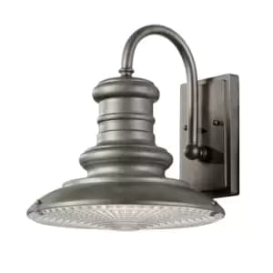 Redding Station 1 Light Outdoor Medium Dome Wall Lantern Light Tarnished IP44, E27