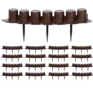 2 x Lawn Edge Bed Frame Set Brown 8,1m