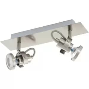 Tukon 3 - 2 Light Twin Adjustable Spotlight Satin Nickel, GU10 - Eglo