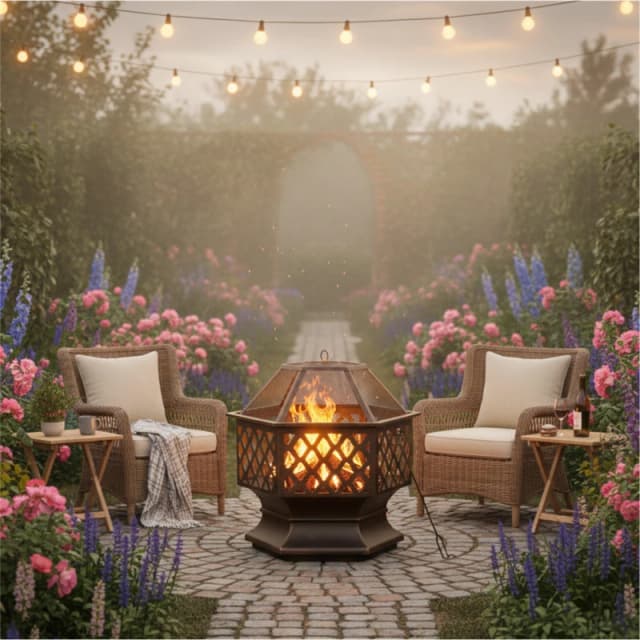 Linea Linea Hex Mtl Firepit 63 Black unisex One Size