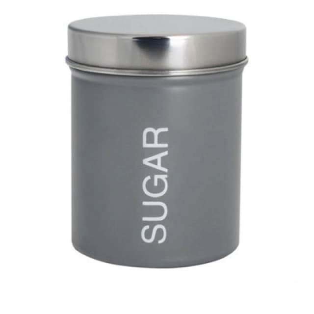 Harbour Housewares Kitchen Coffee Canister - Grey - Round Metal Storage Caddy Tin Jar