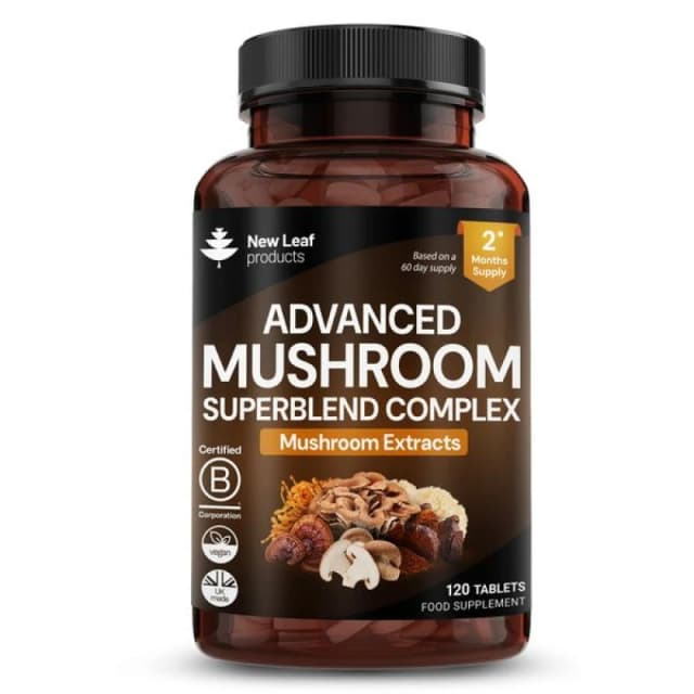 New leaf health New Leaf Mushroom Complex 1800mg - 120 High Strength Tablets Brown unisex