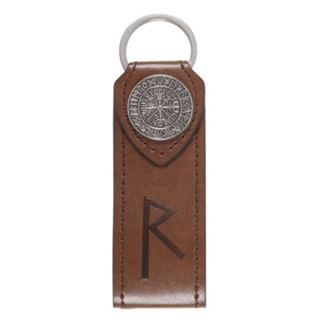 Something Different Journey Viking Rune Faux Leather Keyring Brown/silver (One Size)