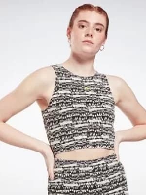 Reebok Myt Cropped Tank Top, Black Size M Women