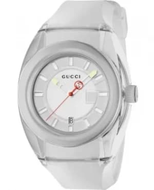 Gucci Sync XXL White Dial White Rubber Strap Mens Watch YA137110 YA137110