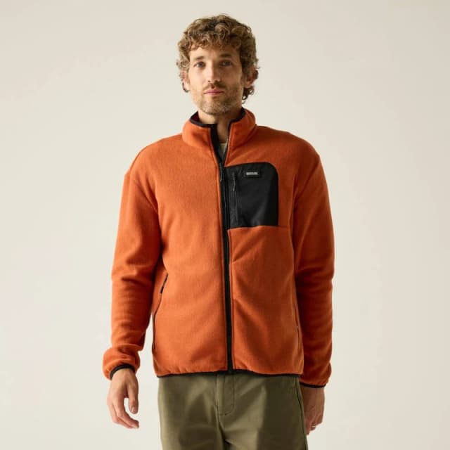 Regatta Mens Frankie Full Zip Fleece in Burnt Orange Size: Large Burnt Orange Male L