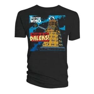 Doctor Who - Return of the Daleks Mens Small T-Shirt - Black
