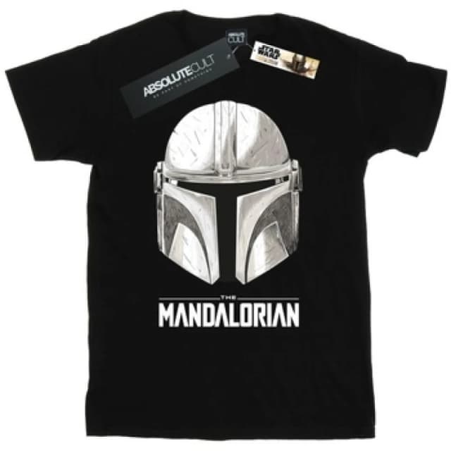 Star Wars The Mandalorian Helmet Logo T-Shirt Black male