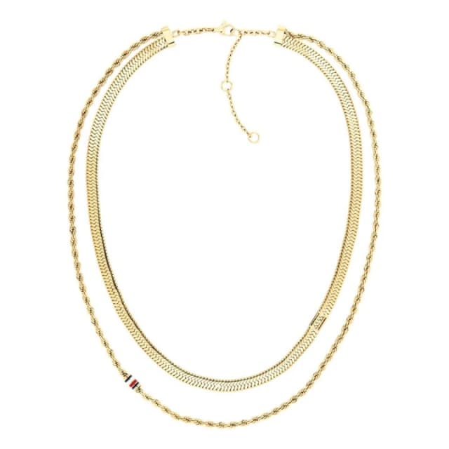 Tommy Hilfiger 2780980 Stainless Steel Gold Tone Layered Necklace - J7362