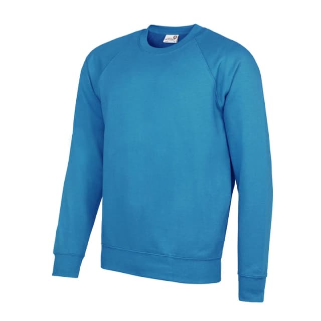 AWDis AWDis Men Academy Crew Neck Raglan Sweatshirt in Baby Blue Size: X-Small Baby Blue XS Male 5054752809546