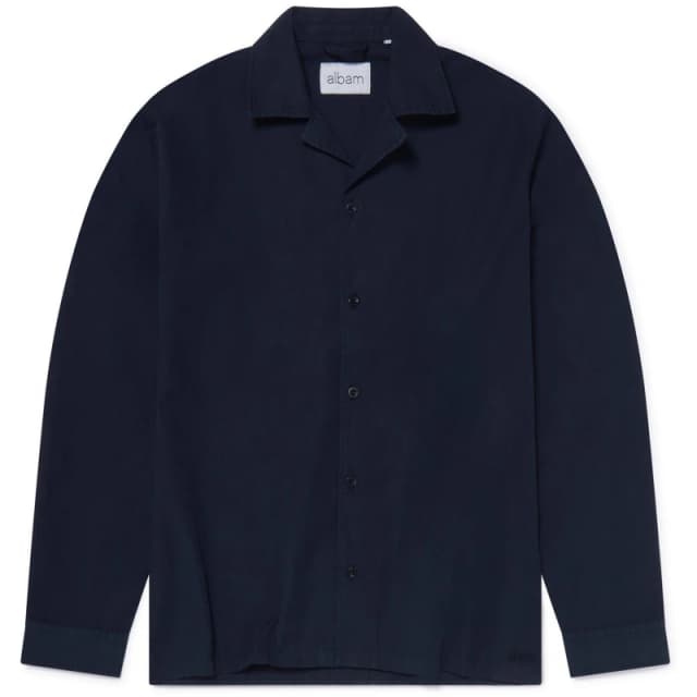 Albam Mens Long Sleeve Plain Shirt Dark Navy 002 male Small